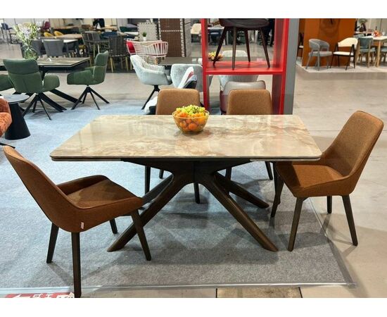 Стол EDER 160 GLOSS AMBER JADE SOLID CERAMIC / Орех, ®DISAUR, изображение 2 | Интернет магазин мебели и декора LifeDekor