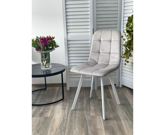 Стул РИЧИ, цвет H-09 Светло-серый, велюр / белый каркас М-City, изображение 2 | Интернет магазин мебели и декора LifeDekor