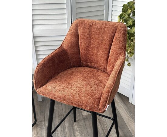 Полубарный стул ERYK 180 град. поворот. 3018-09 коричневый, шенилл / черный каркас (H=67), ®DISAUR, изображение 4 | Интернет магазин мебели и декора LifeDekor