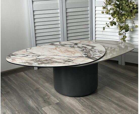 Стол кофейный NIKLAS TL-312 испанская керамика, стекло / МДФ окраш. /темно-серый МДФ каркас ®DISAUR, изображение 4 | Интернет магазин мебели и декора LifeDekor