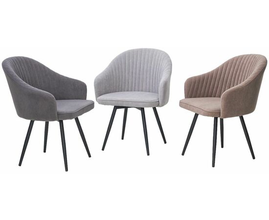 Стул AVIOR, 360 град. поворот. B22 Серый, велюр / черный каркас, М-City, изображение 8 | Интернет магазин мебели и декора LifeDekor