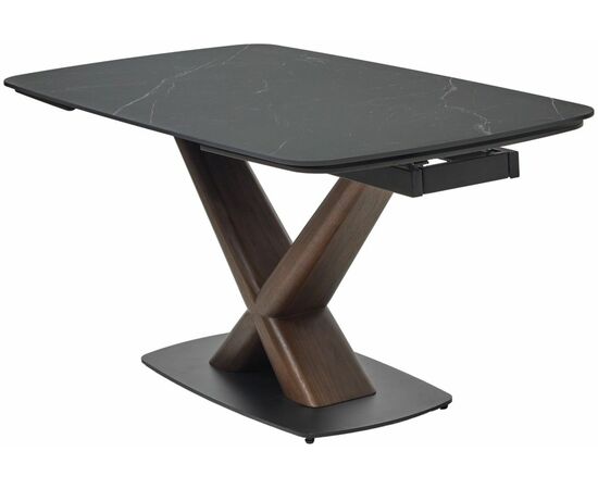 Стол BLANCO 160 MATT BLACK MARBLE SOLID CERAMIC / Орех, ®DISAUR | Интернет магазин мебели и декора LifeDekor