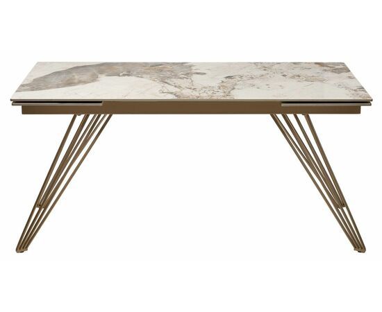 Стол ACERRA NEW 160 GLOSS LUXURY PANDORA SOLID CERAMIC/ каркас цвета шампань М-City, изображение 11 | Интернет магазин мебели и декора LifeDekor