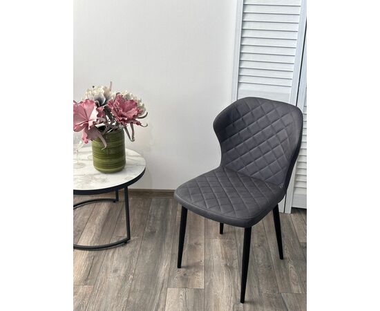 Стул МОНРО, цвет Style-22 Темно-серый, экокожа / черный каркас М-City, изображение 3 | Интернет магазин мебели и декора LifeDekor