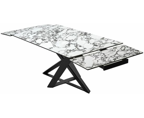 Стол VICENZA 180 раскладной GLOSS BULGARI WHITE, керамика / Черный, ®DISAUR, изображение 6 | Интернет магазин мебели и декора LifeDekor