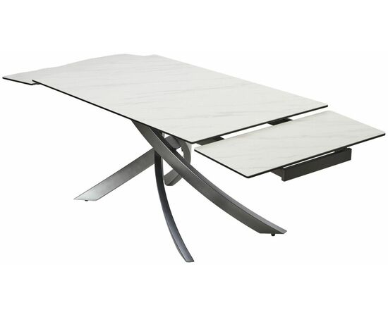 Стол ESTEBIO 160 KL-99 Белый мрамор матовый, итальянская керамика/ Серый металлик, ®DISAUR, изображение 11 | Интернет магазин мебели и декора LifeDekor