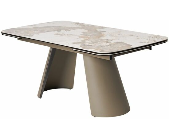 Стол STEFAN 180 GLOSS LUXURY PANDORA керамика, стекло/ каркас латте, ®DISAUR | Интернет магазин мебели и декора LifeDekor