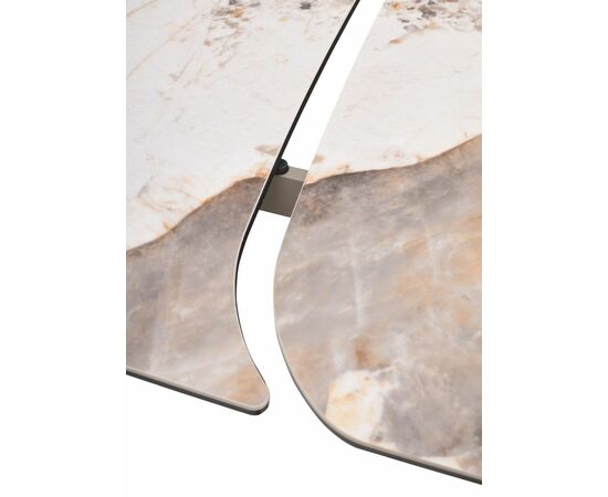 Стол STEFAN 180 GLOSS LUXURY PANDORA керамика, стекло/ каркас латте, ®DISAUR, изображение 5 | Интернет магазин мебели и декора LifeDekor