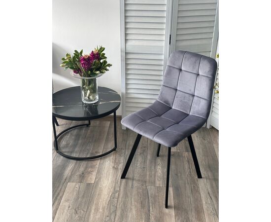 Стул РИЧИ, цвет H-14 Серый, велюр / черный каркас М-City, изображение 3 | Интернет магазин мебели и декора LifeDekor