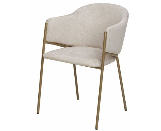 Стул ДИЛЛ, цвет RAIN 8 слоновая кость, велюр / шампань каркас М-City | Интернет магазин мебели и декора LifeDekor