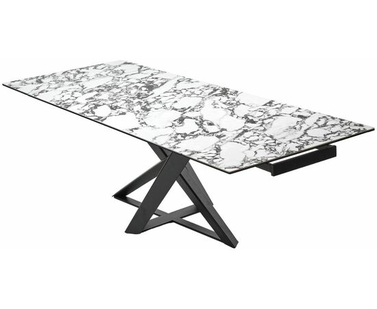 Стол VICENZA 180 раскладной GLOSS BULGARI WHITE, керамика / Черный, ®DISAUR, изображение 4 | Интернет магазин мебели и декора LifeDekor