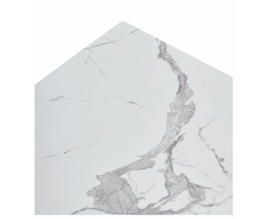 Стол ESTEBIO 160 GLOSS STATUARIO WHITE SOLID CERAMIC / Серый металлик, ®DISAUR, изображение 4 | Интернет магазин мебели и декора LifeDekor