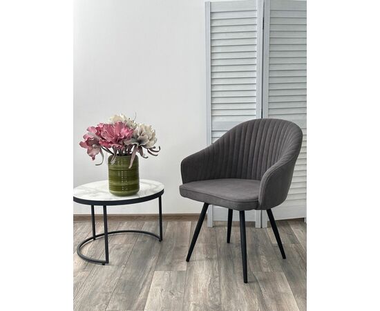 Стул AVIOR, 360 град. поворот. B28 Темно-серый, велюр / черный каркас, М-City, изображение 4 | Интернет магазин мебели и декора LifeDekor