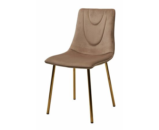 Стул ELLI BLUVEL-40 Бежевый, велюр / золотой каркас М-City | Интернет магазин мебели и декора LifeDekor