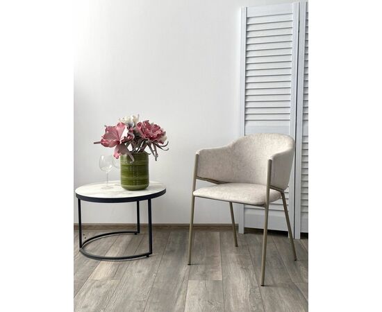 Стул ДИЛЛ, цвет RAIN 8 слоновая кость, велюр / шампань каркас М-City, изображение 2 | Интернет магазин мебели и декора LifeDekor