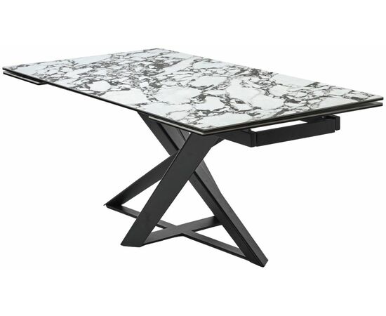 Стол VICENZA 180 раскладной GLOSS BULGARI WHITE, керамика / Черный, ®DISAUR | Интернет магазин мебели и декора LifeDekor