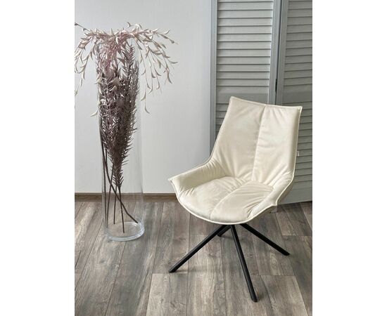 Стул ОСЛО Atmocfera 010 Бежевый / Orakul 160 Белый / Черный каркас M-City, изображение 3 | Интернет магазин мебели и декора LifeDekor