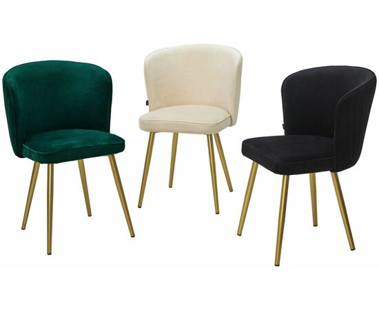 Стул МОНЕ ZIZI 002 Молочный, велюр / Золотой каркас M-City, изображение 3 | Интернет магазин мебели и декора LifeDekor