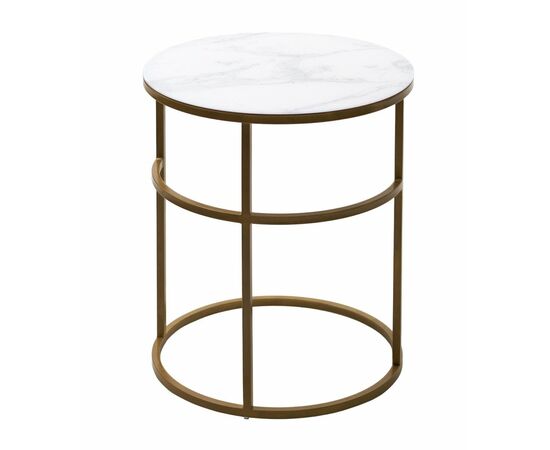 Журнальный столик Френсис Белый мрамор, стекло/ золотой каркас M-city | Интернет магазин мебели и декора LifeDekor