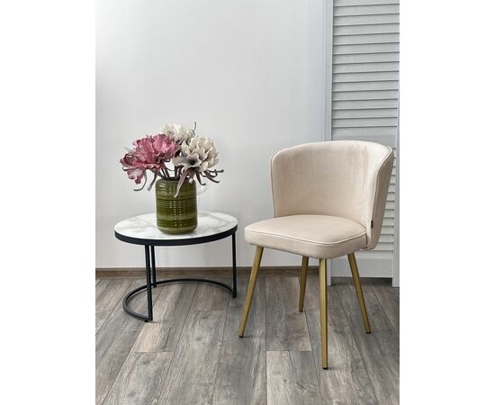 Стул МОНЕ ZIZI 002 Молочный, велюр / Золотой каркас M-City, изображение 2 | Интернет магазин мебели и декора LifeDekor