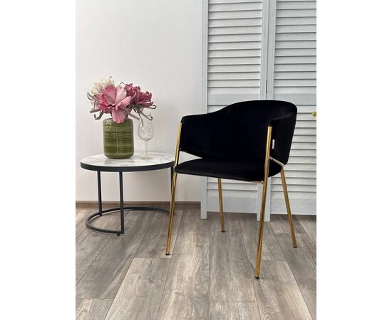 Стул DILL MOMO-47 черный, велюр "беспальчиковый"/ золотой каркас М-City, изображение 4 | Интернет магазин мебели и декора LifeDekor