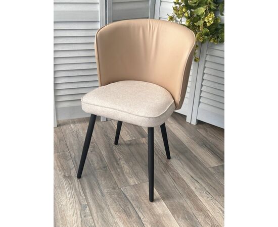 Стул МОНЕ ROVENA IVORI ткань / ORAKUL 130 экокожа / Черный каркас M-City, изображение 4 | Интернет магазин мебели и декора LifeDekor