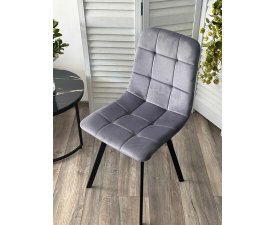 Стул РИЧИ, цвет H-14 Серый, велюр / черный каркас М-City, изображение 4 | Интернет магазин мебели и декора LifeDekor