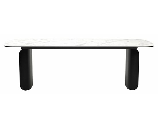 Стол NORD 240 MARBLES KL-99 Белый мрамор, итальянская керамика / черный каркас М-City, изображение 4 | Интернет магазин мебели и декора LifeDekor