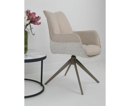 Стул PONTUS 360 град. поворот. RIELY-111 / PRESENT-120 Кремовый / Латте, ®DISAUR, изображение 2 | Интернет магазин мебели и декора LifeDekor