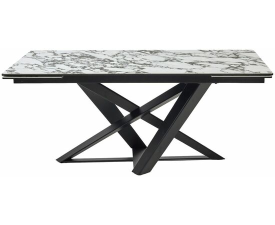 Стол VICENZA 180 раскладной GLOSS BULGARI WHITE, керамика / Черный, ®DISAUR, изображение 3 | Интернет магазин мебели и декора LifeDekor