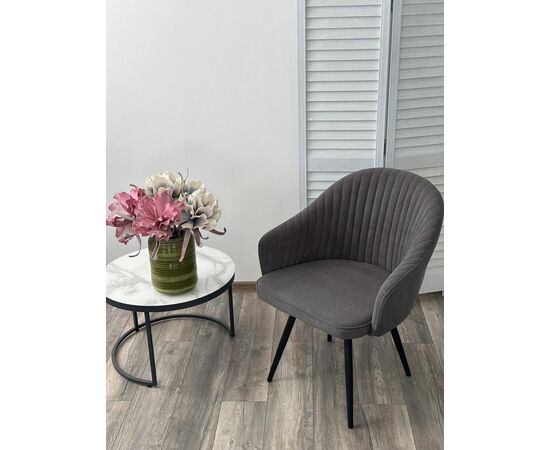 Стул AVIOR, 360 град. поворот. B28 Темно-серый, велюр / черный каркас, М-City, изображение 3 | Интернет магазин мебели и декора LifeDekor