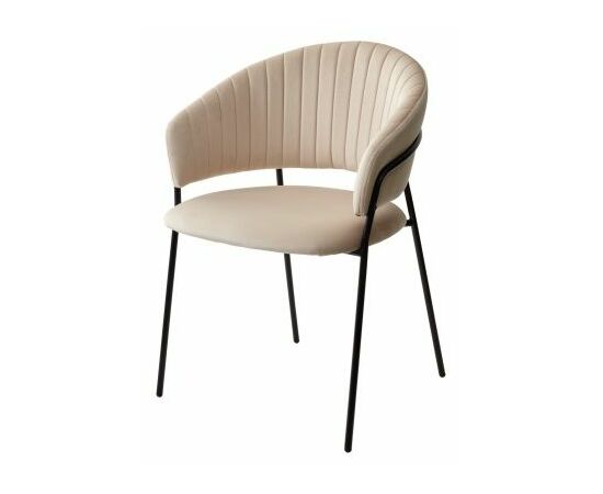 Стул ГЕММА, цвет H-06 Бежевый, велюр / черный каркас М-City | Интернет магазин мебели и декора LifeDekor