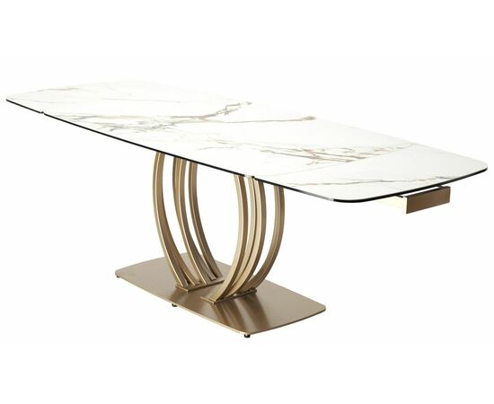 Стол MATERA 160 KL-188 Контрастный мрамор матовый, итальянская керамика/ каркас цвета шампань М-City, изображение 6 | Интернет магазин мебели и декора LifeDekor