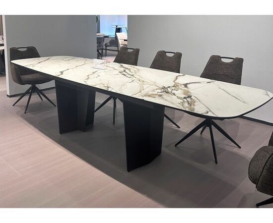 Стол MIKKEL 200 TL-188, испанская керамика / черный каркас каркас, ®DISAUR, изображение 2 | Интернет магазин мебели и декора LifeDekor