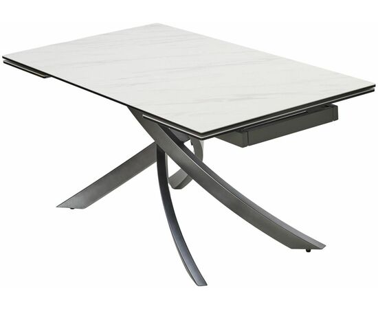 Стол ESTEBIO 160 KL-99 Белый мрамор матовый, итальянская керамика/ Серый металлик, ®DISAUR, изображение 12 | Интернет магазин мебели и декора LifeDekor