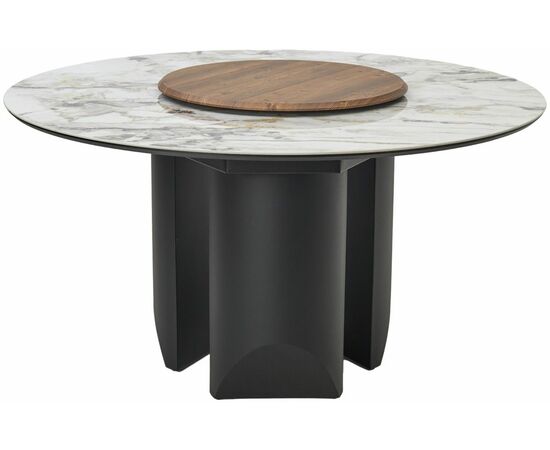 Стол КОЛИЗЕЙ D140 ARCTIC OCEAN, Белый мрамор, керамика / Черный каркас М-City, изображение 9 | Интернет магазин мебели и декора LifeDekor