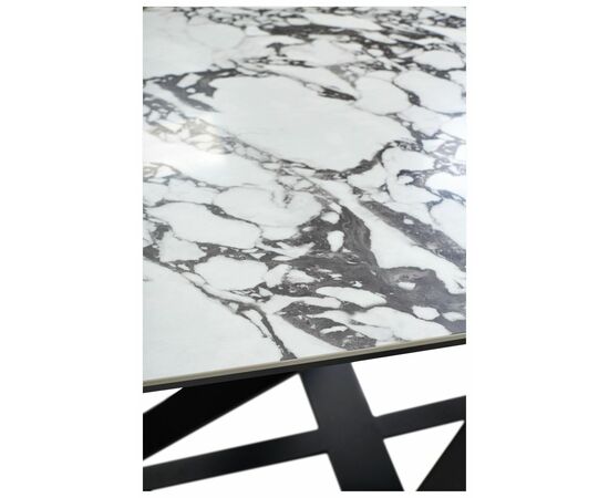 Стол VICENZA 180 раскладной GLOSS BULGARI WHITE, керамика / Черный, ®DISAUR, изображение 7 | Интернет магазин мебели и декора LifeDekor