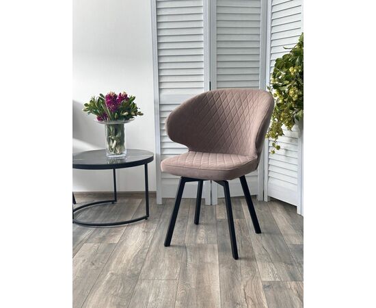 Стул ХИЛТОН 360 град., цвет B5 Капучино, велюр / черный каркас М-City, изображение 2 | Интернет магазин мебели и декора LifeDekor