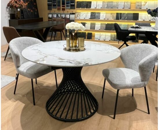 Стол BUENO 120 GLOSS GOLDEN JADE SOLID CERAMIC / BLACK, ®DISAUR, изображение 12 | Интернет магазин мебели и декора LifeDekor