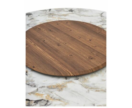 Стол КОЛИЗЕЙ D140 ARCTIC OCEAN, Белый мрамор, керамика / Черный каркас М-City, изображение 5 | Интернет магазин мебели и декора LifeDekor