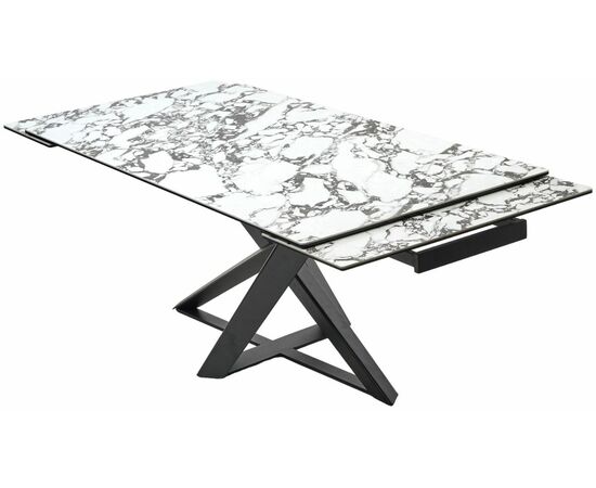 Стол VICENZA 180 раскладной GLOSS BULGARI WHITE, керамика / Черный, ®DISAUR, изображение 8 | Интернет магазин мебели и декора LifeDekor