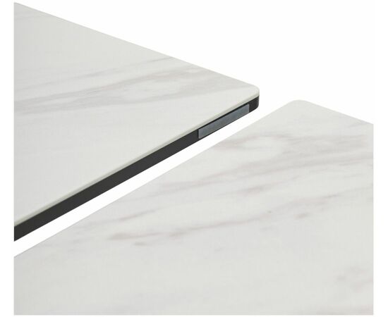 Стол ESTEBIO 160 KL-99 Белый мрамор матовый, итальянская керамика/ Серый металлик, ®DISAUR, изображение 3 | Интернет магазин мебели и декора LifeDekor