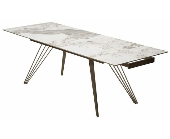 Стол ACERRA NEW 160 GLOSS LUXURY PANDORA SOLID CERAMIC/ каркас цвета шампань М-City, изображение 6 | Интернет магазин мебели и декора LifeDekor