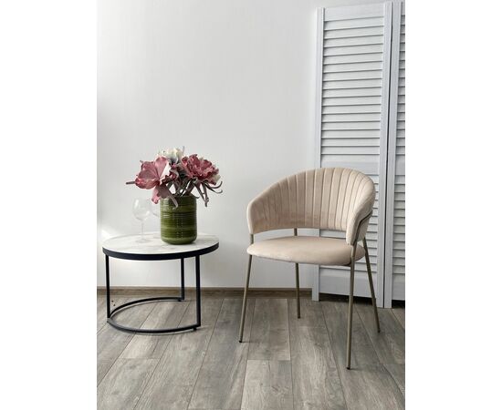 Стул ГЕММА, цвет H-06 Бежевый, велюр / шампань каркас М-City, изображение 2 | Интернет магазин мебели и декора LifeDekor