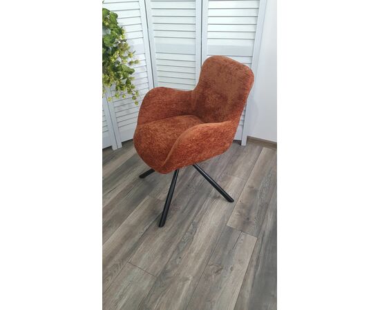 Стул KAROL 180 град. поворот. 3018-09 терракотовый, шенилл/ черный каркас, ®DISAUR, изображение 3 | Интернет магазин мебели и декора LifeDekor