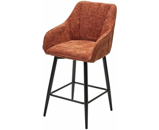 Полубарный стул ERYK 180 град. поворот. 3018-09 коричневый, шенилл / черный каркас (H=67), ®DISAUR | Интернет магазин мебели и декора LifeDekor
