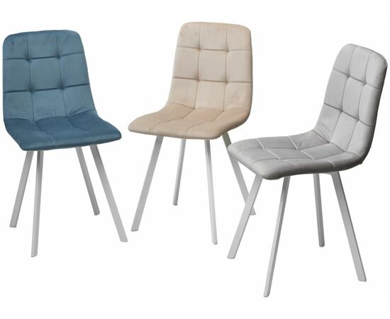 Стул РИЧИ, цвет H-09 Светло-серый, велюр / белый каркас М-City, изображение 5 | Интернет магазин мебели и декора LifeDekor