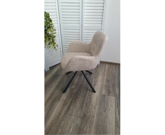 Стул KAROL 180 град. поворот. 3018-10 бежевый, шенилл/ черный каркас, ®DISAUR, изображение 5 | Интернет магазин мебели и декора LifeDekor