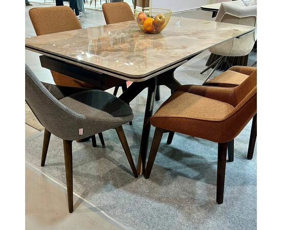 Стол EDER 160 GLOSS AMBER JADE SOLID CERAMIC / Орех, ®DISAUR, изображение 5 | Интернет магазин мебели и декора LifeDekor