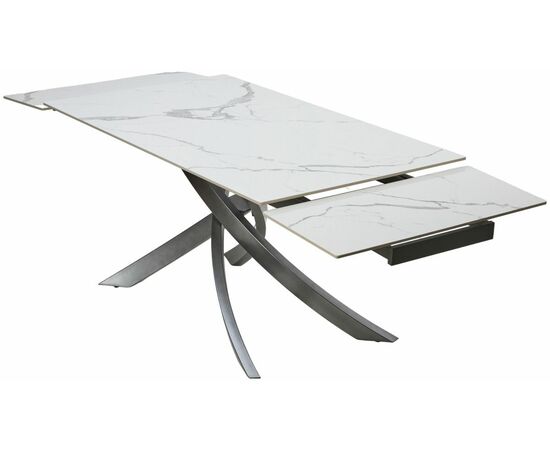 Стол ESTEBIO 160 GLOSS STATUARIO WHITE SOLID CERAMIC / Серый металлик, ®DISAUR, изображение 12 | Интернет магазин мебели и декора LifeDekor